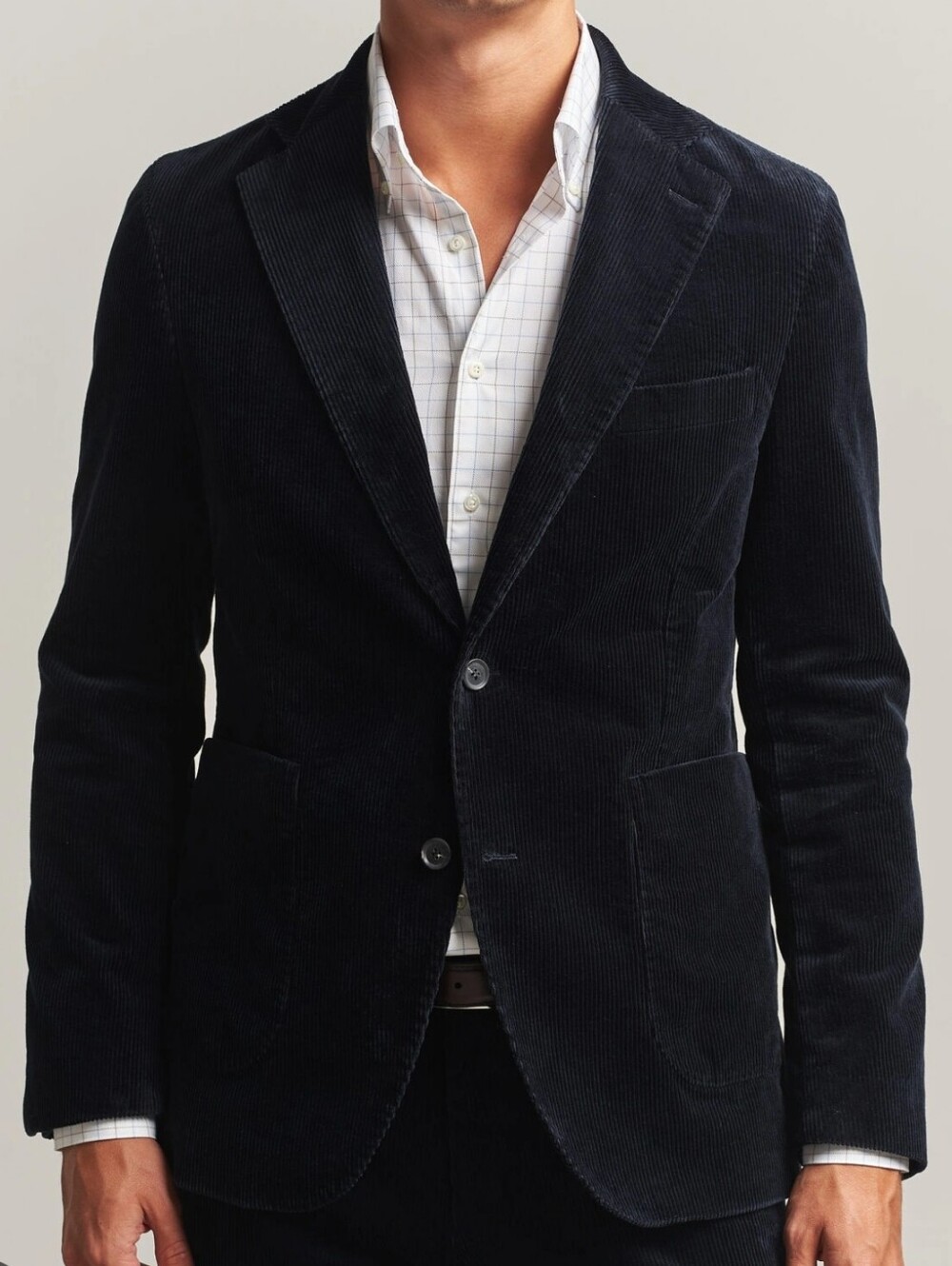 Bosco Uomo Men's Black Corduroy Two-Button Blazer